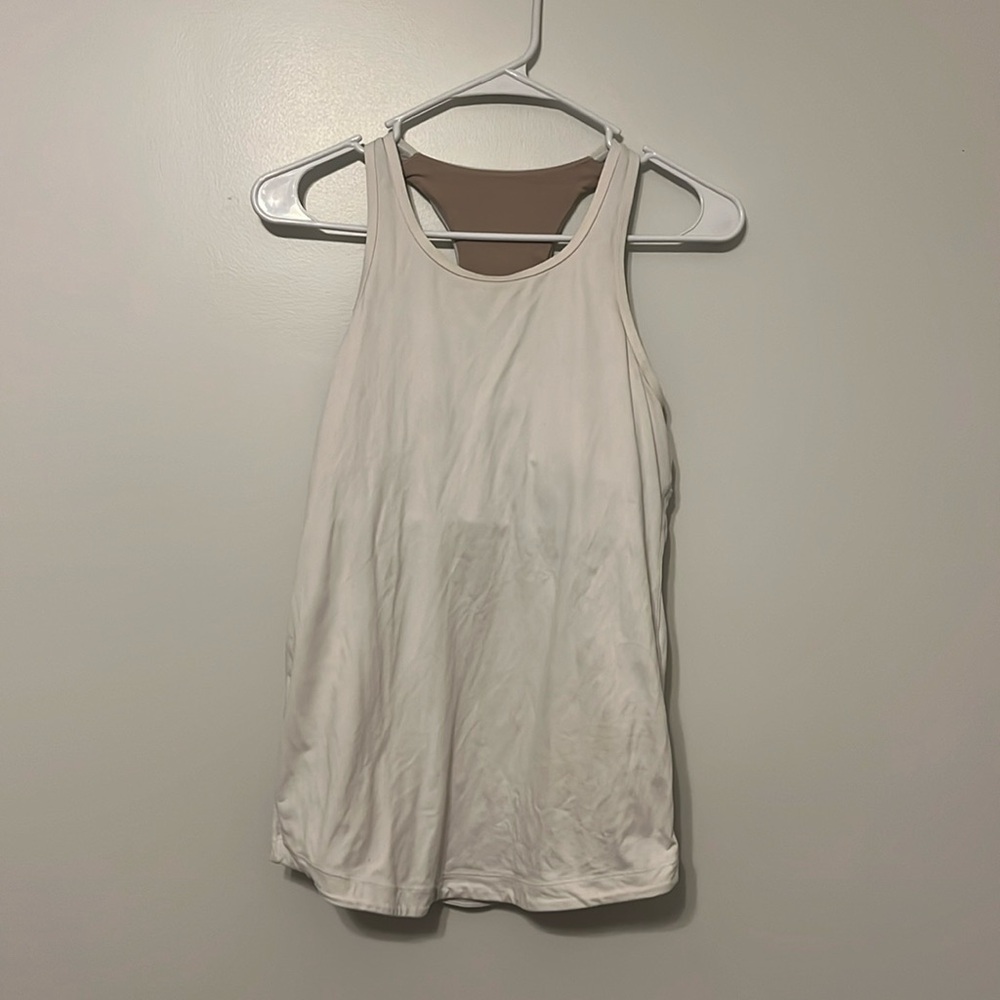 White Lululemon athletic tank top